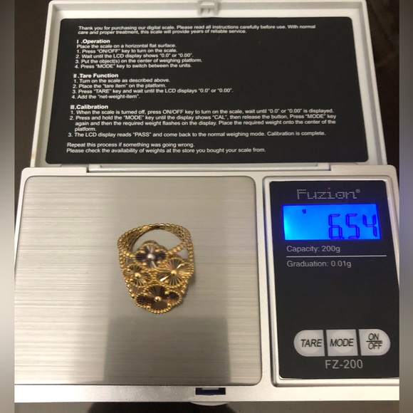 18K Japan Tricolor Flower/Clover leaf Ring 8.5” - Picture 7 of 7